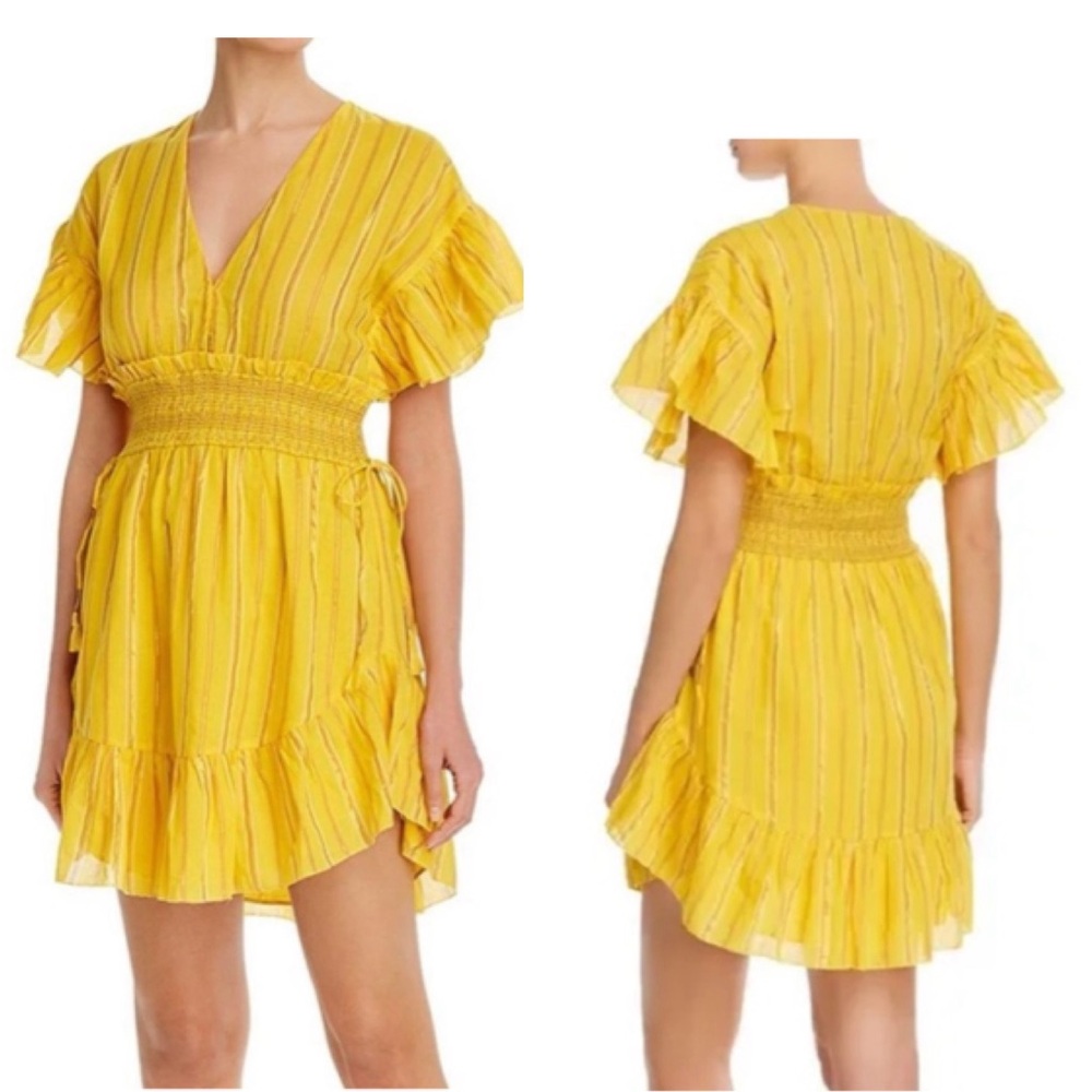 Saylor Anthropologie Adrianne Ruffle Sleeve Mini Dress
